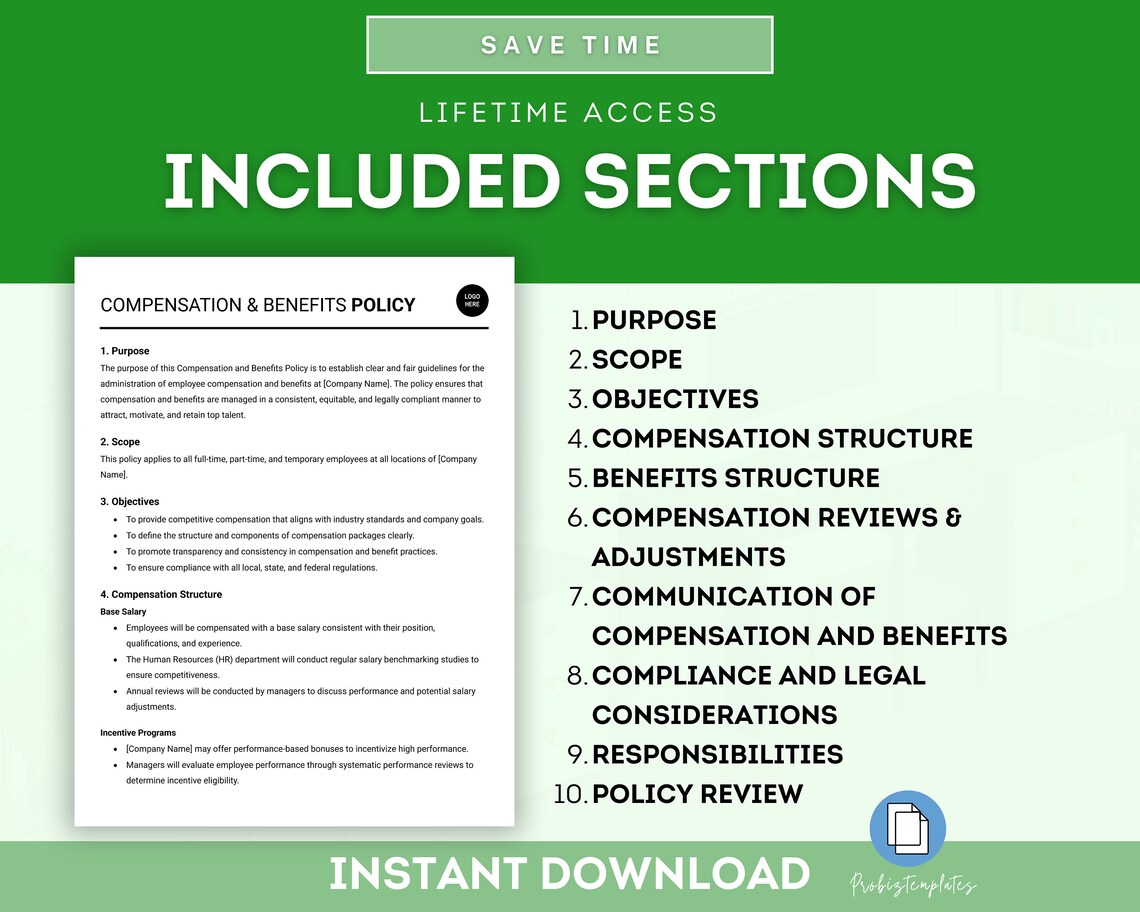 Compensation & Benefits Policy Template, Employee Compensation ...