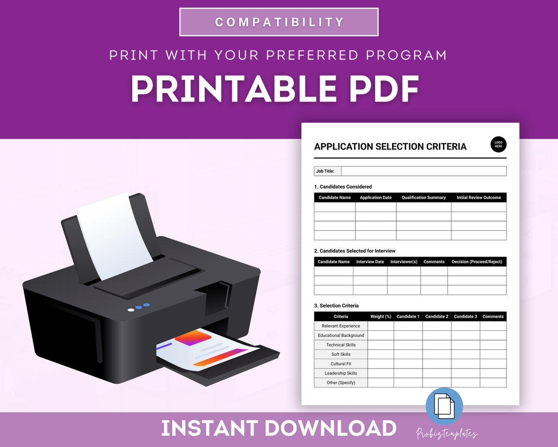 Applicant Selection Criteria Record Template, Job Applicant Selection ...