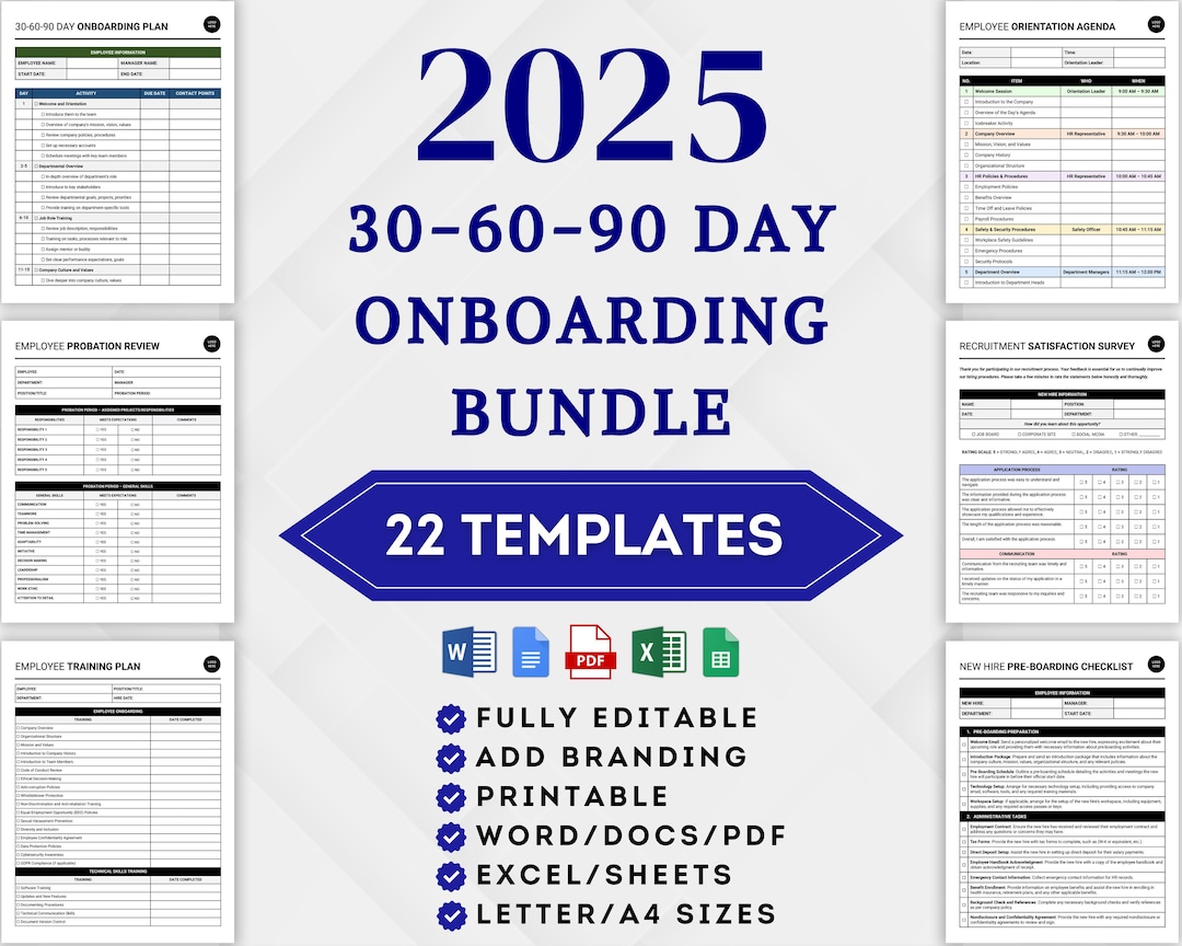 Employee 30-60-90 Day Onboarding Plan Bundle, New Hire Training Plan ...