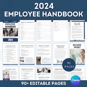 Employee Handbook, New Hire Welcome Packet, HR Employee Onboarding Templates, New Hire Handbook 2024, Employee Welcome Package, HR Manual