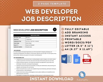 Web Developer Job Description, Website Developer Role, Front-End Developer Job, Back-End Developer Description, Full Stack Developer Job