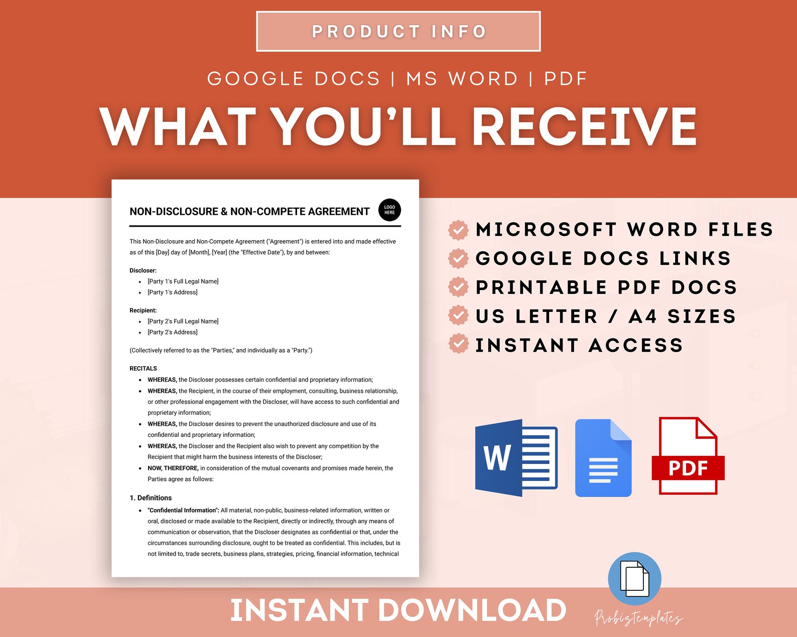 Nondisclosure & Agreement, NDA and Template