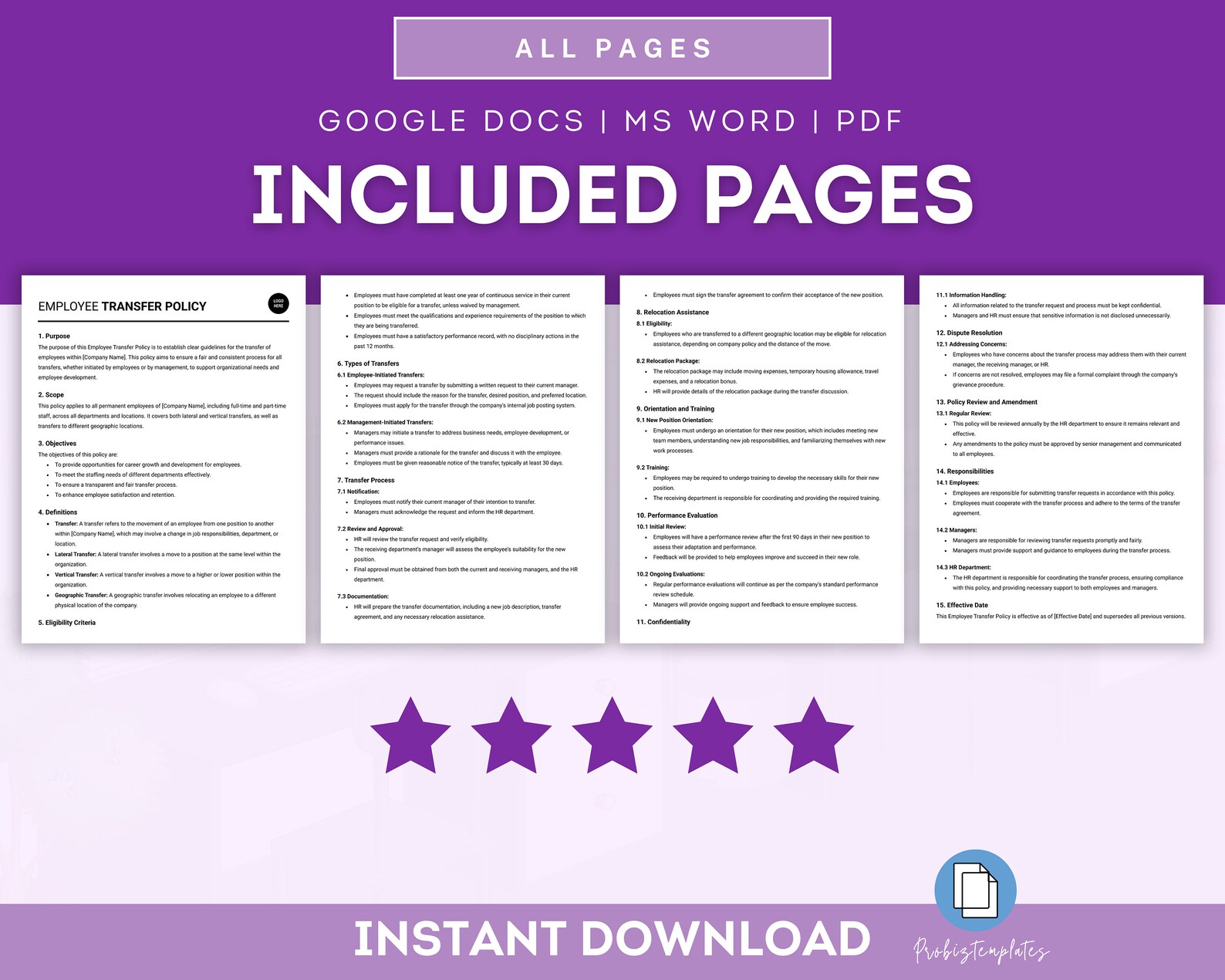 Employee Transfer Policy Template, Internal Transfer Guidelines ...