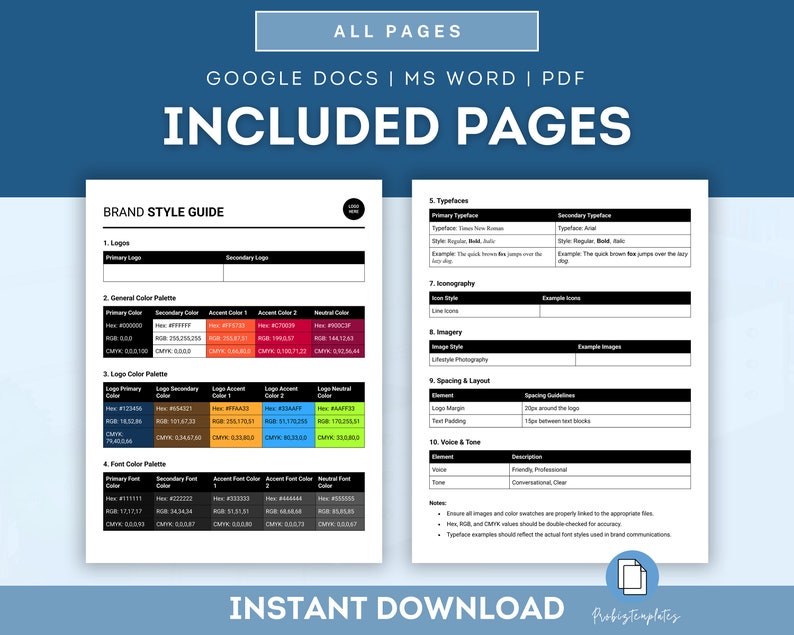 Brand Style Guide Template, Company Brand Style Guidelines, Branding ...