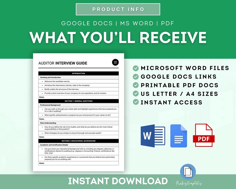 Auditor Interview Guide Template, Auditor Interview Questions ...