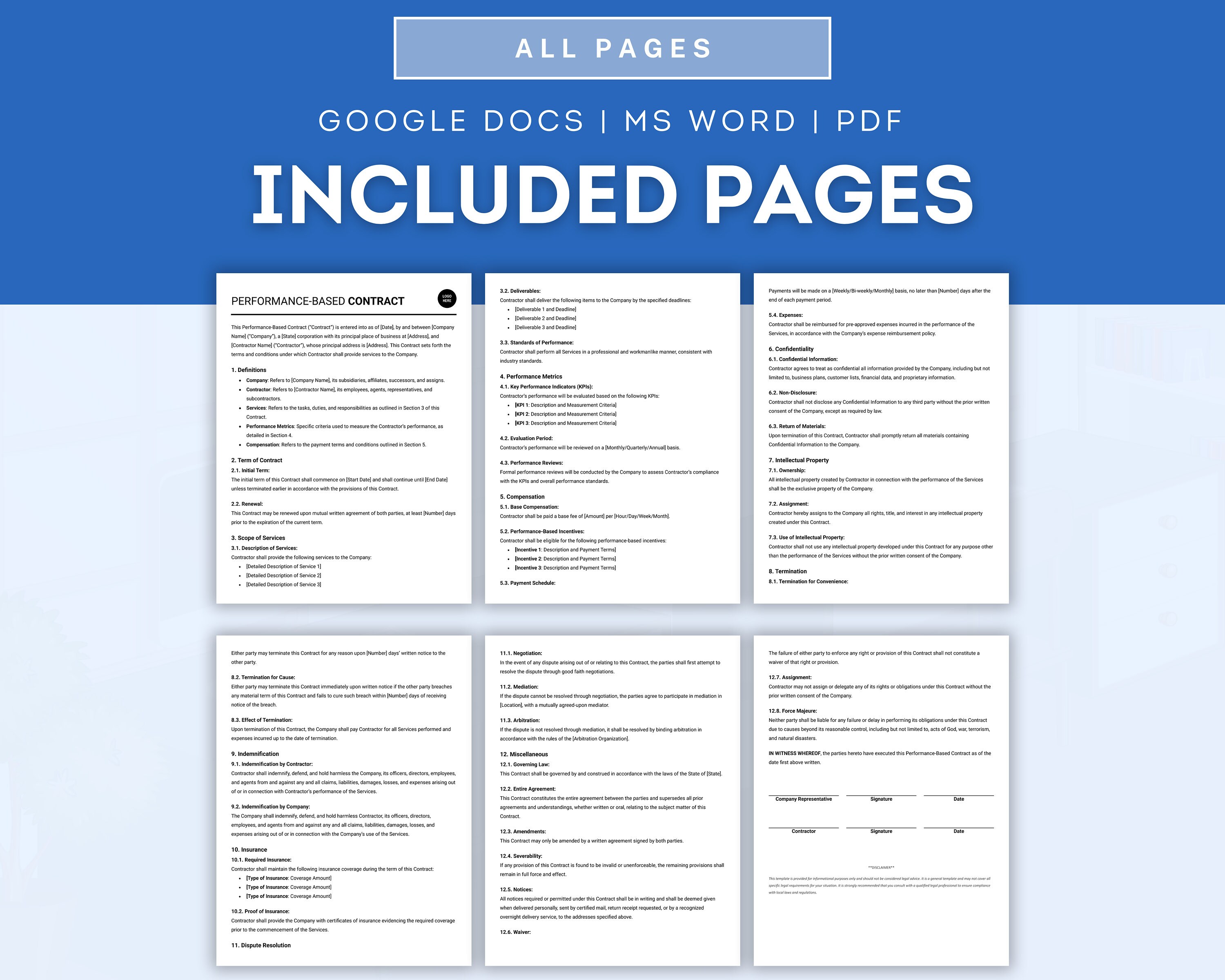 Performance based Contract Template Employee Performance Agreement Performance based Contract Template Employee Performance Agreement