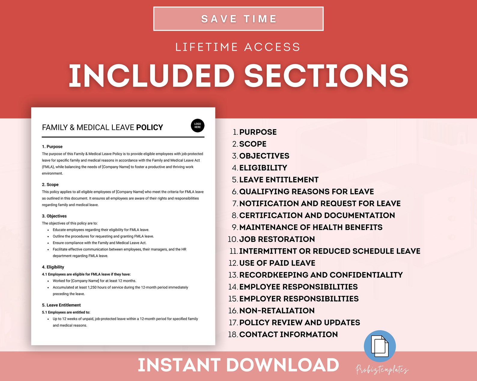 Family and Medical Leave Policy Template, Employee Family Leave ...
