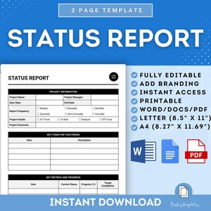 Statusberichtsvorlage, Projektaktualisierungsvorlage, Fortschrittsberichtsvorlage, Arbeitsaktivitätsbericht, Arbeitsfortschrittszusammenfassung, Aufgabenstatusaktualisierung