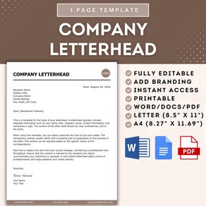 Plantilla de membrete de empresa, diseño de membrete comercial profesional personalizable, plantilla de membrete editable para comunicaciones corporativas