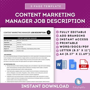 Content Marketing Manager Job Description, Content Marketing Role, Content Manager Responsibilities, Content Marketing Specialist Job Duties