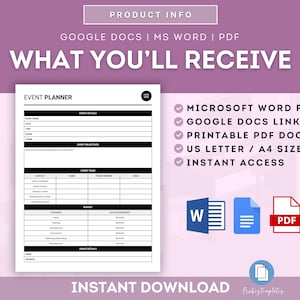 Event Planner Template, Event Planning Checklist, Digital Event Planner, Corporate Event Planner, Event Schedule Template, Event Guide Plan image 7