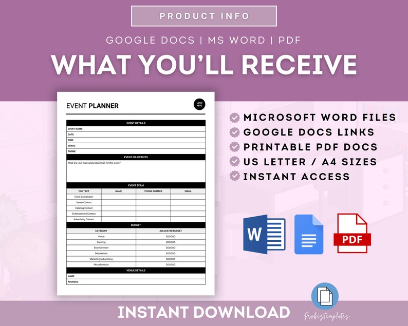 Event Planner Template, Event Planning Checklist, Digital Event Planner, Corporate Event Planner, Event Schedule Template, Event Guide Plan image 7