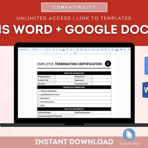 Employee Termination Certification Template, Termination Confirmation ...