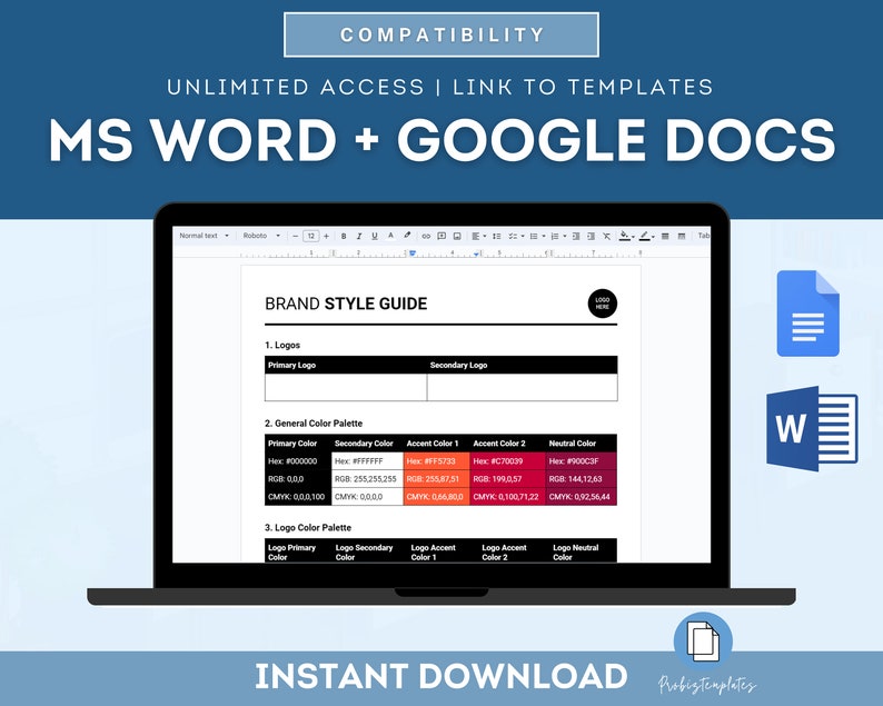 Brand Style Guide Template, Company Brand Style Guidelines, Branding ...