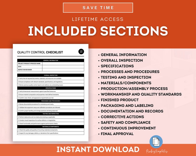 Quality Control Checklist Template, Quality Assurance Checklist Form ...
