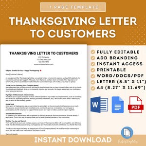 Carta de Acción de Gracias a los clientes, Nota de agradecimiento navideña, Carta de agradecimiento al cliente, Saludos de Acción de Gracias, Carta de gratitud al cliente
