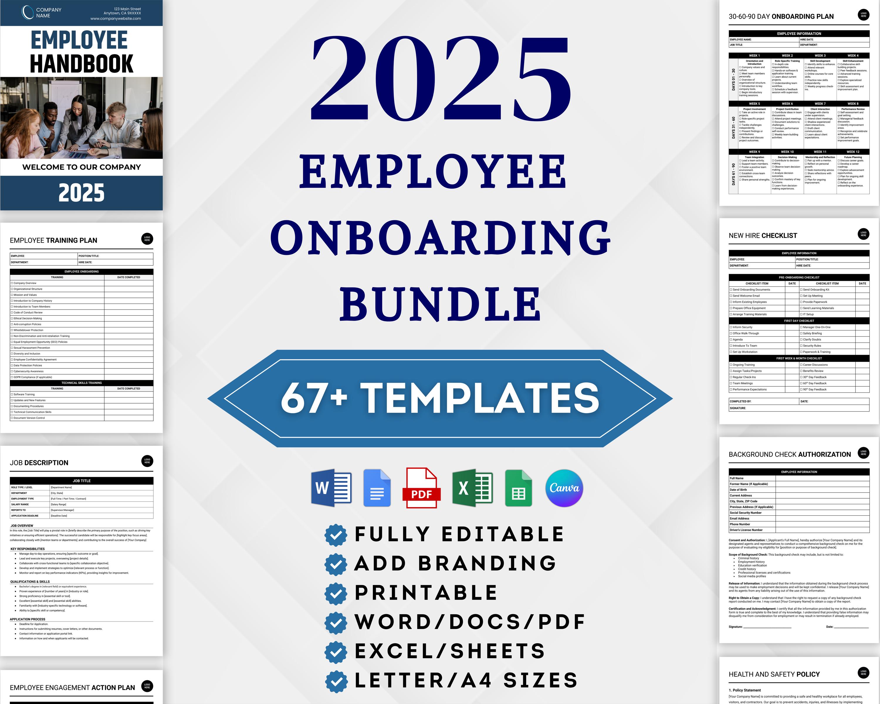HR Employee Onboarding Templates Bundle, HR New Hire Forms, Employee ...