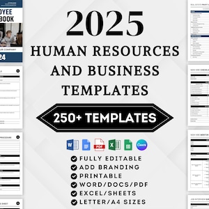 Human Resources Templates Bundle, Employee Onboarding, Employee Performance, Interview, New Hire Training, HR Dashboard, Business Templates