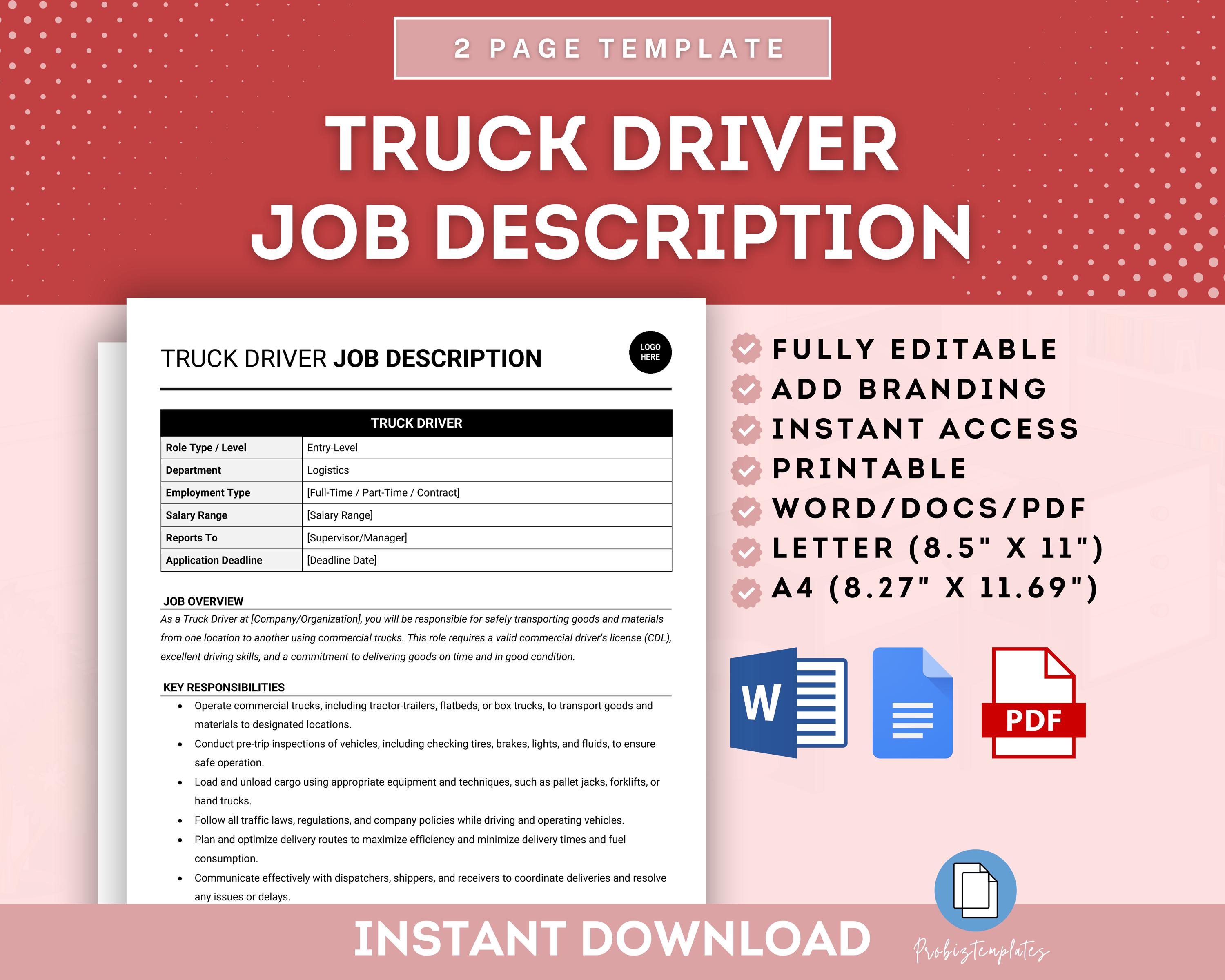 Lorry Driver Job Profile