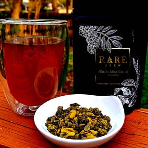 Matcha Brain Defogger Loose Leaf Tea - Oolong Puerh Tea - Wellness Tea - Hot Tea Blend