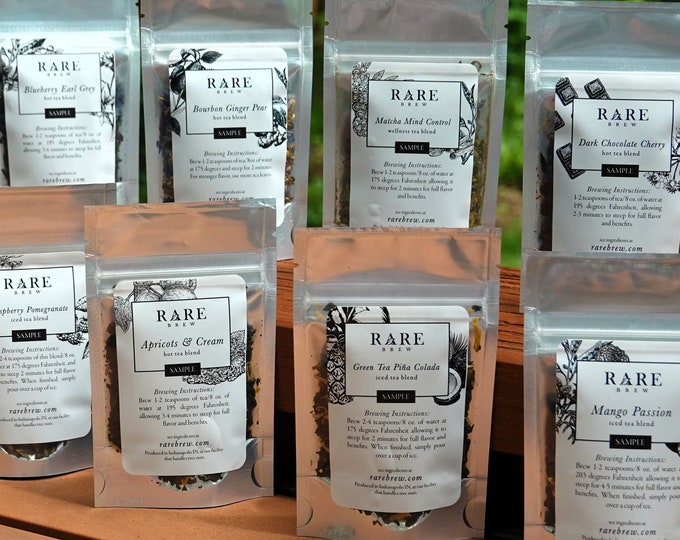 Loseblatt-Tee-Sampler - 9 einzigartige aromatisierte Tees, heiße & Eisteemischungen - Geschenkset für Teetrinker