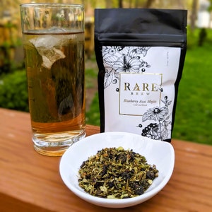 Rare Loose Leaf Tea - Blueberry Acai Mojito - Antioxidant Wellness Tea - Herbal Tea Blend