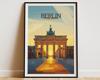 Berlin Art Print German Capital Cityscape Unframed Berlin Wall & Landmarks Urban Travel Decor Germany Souvenir Modern Wall Art Gift Idea