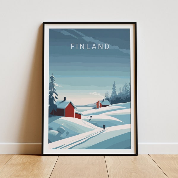 Finland Travel Print Unframed Nordic Nature Wall Art Scandinavian Forest Scene Calm Lake View Finnish Countryside Decor Travel Gift