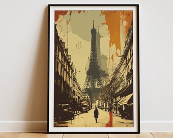 Eiffel Tower Poster Unframed Vintage Parisian Wall Art French Decor Classic Paris Landscape Retro France Travel Print Home Europe Gift Idea