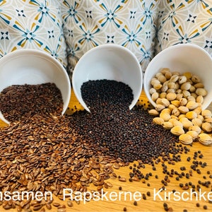 4 Kammer Leinsamenkissen, Rapskernkissen, Waffelpique 48 cm x 16 cm Bild 7