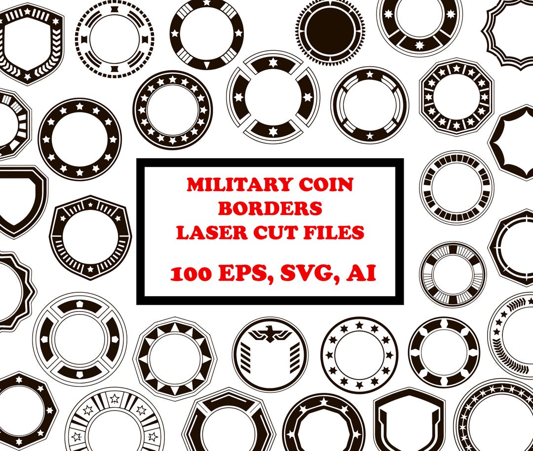 Challenge Coin Laser Engraving, Tactical Military Coin Border Designs ...