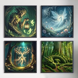 4 Poster - Elderglow Forest - Wanddrucke Kunst