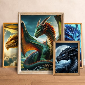 Wings of Fire Poster: Set of 4, Dragons of Fire Fanart, Wings of Fire Art, Glory Dragon, Dragons Art, Fantasy Decor, Wings of Fire Printable