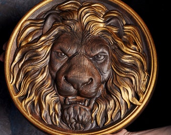 Gesneden leeuw, Houten leeuwenkunst, Gesneden leeuwenkunst aan de muur, Verjaardagscadeau, Perfect cadeau voor hem, Gepersonaliseerd cadeau, Cadeau voor collega, Handgemaakt cadeau
