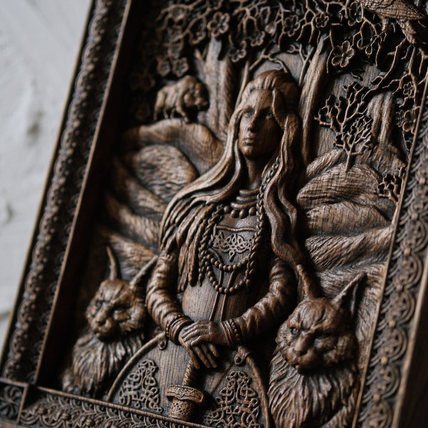 Freyja houten paneel, godin van de liefde, gepersonaliseerde Freyja kunst, Freyja godin houten muur kunst, houten Inwijdingsfeest cadeau, Valentijnsdag cadeau