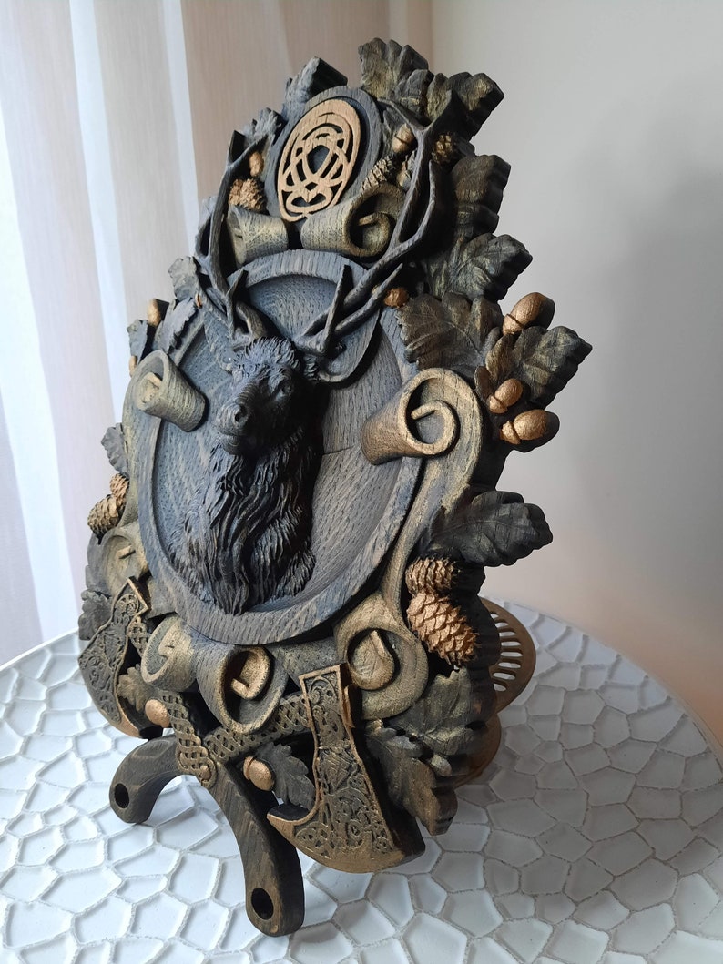 Wooden deer wall art, Deer head sculpture, Deer wood carving, Personalized wood carving gift, Christmas gift ideas, Anniversary gift for him image 7