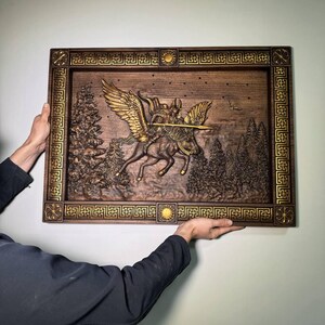 Valkyrie goddess art, Norse Valkyrie wooden wall hangings, Valkyrie norse carvings, Norse wall decor, Unique home decor, Personalized gift image 8