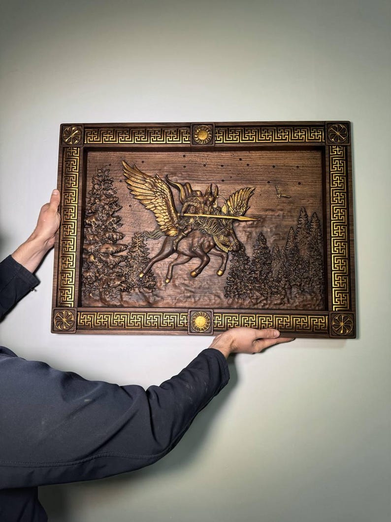 Valkyrie goddess art, Norse Valkyrie wooden wall hangings, Valkyrie norse carvings, Norse wall decor, Unique home decor, Personalized gift image 8