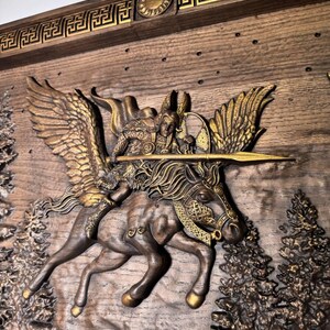Valkyrie goddess art, Norse Valkyrie wooden wall hangings, Valkyrie norse carvings, Norse wall decor, Unique home decor, Personalized gift image 9