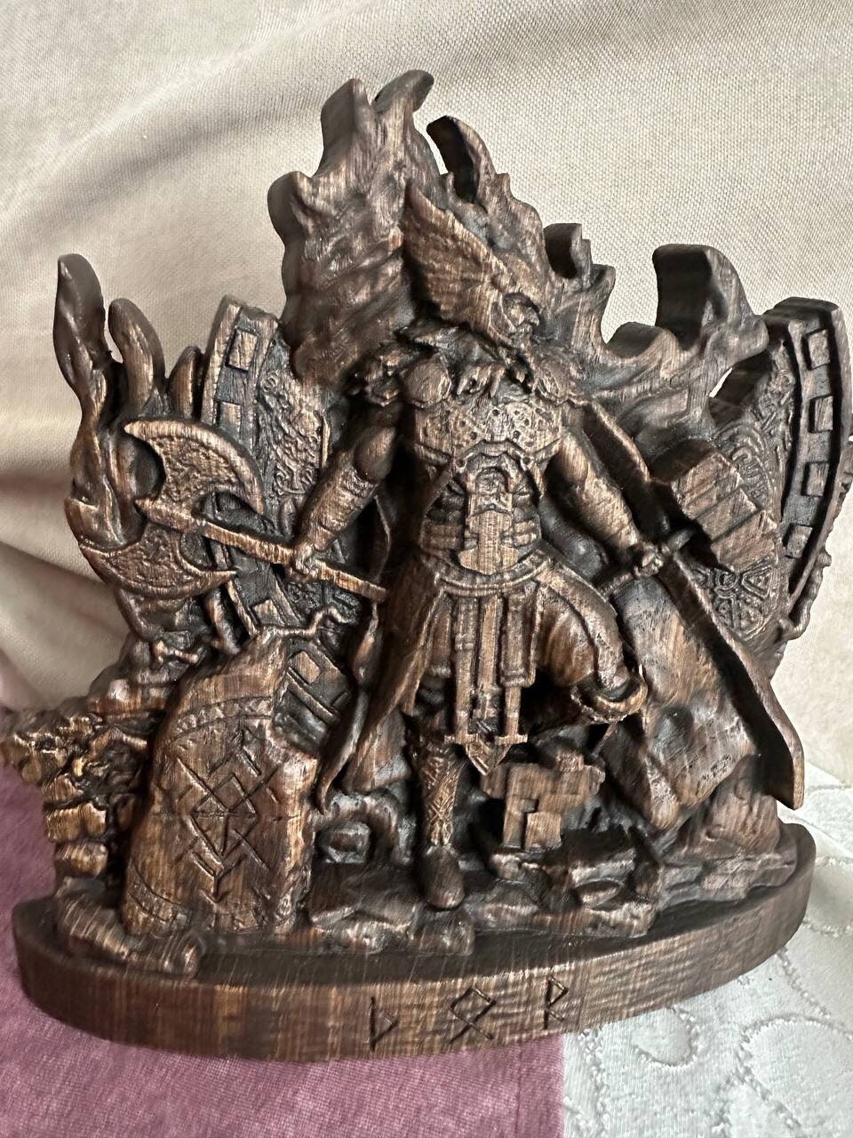 Wooden Thor statue, Unique Thor sculpture, Scandinavian god carving, Viking art home decor, Viking god carving decoration, Handcrafted Thor