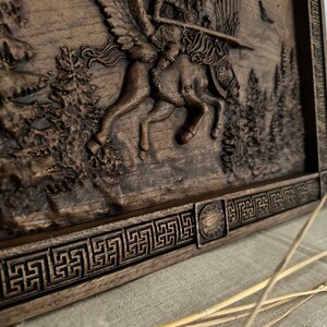 Valkyrie goddess art, Norse Valkyrie wooden wall hangings, Valkyrie norse carvings, Norse wall decor, Unique home decor, Personalized gift image 7