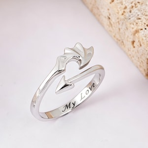 Sterling Silver Devil Dragon Wing Ring, Custom Dragon Wing Ring, Dragon Jewelry, Angel Wing Ring, Adjustable Promise Rings, Punk Devil Wing