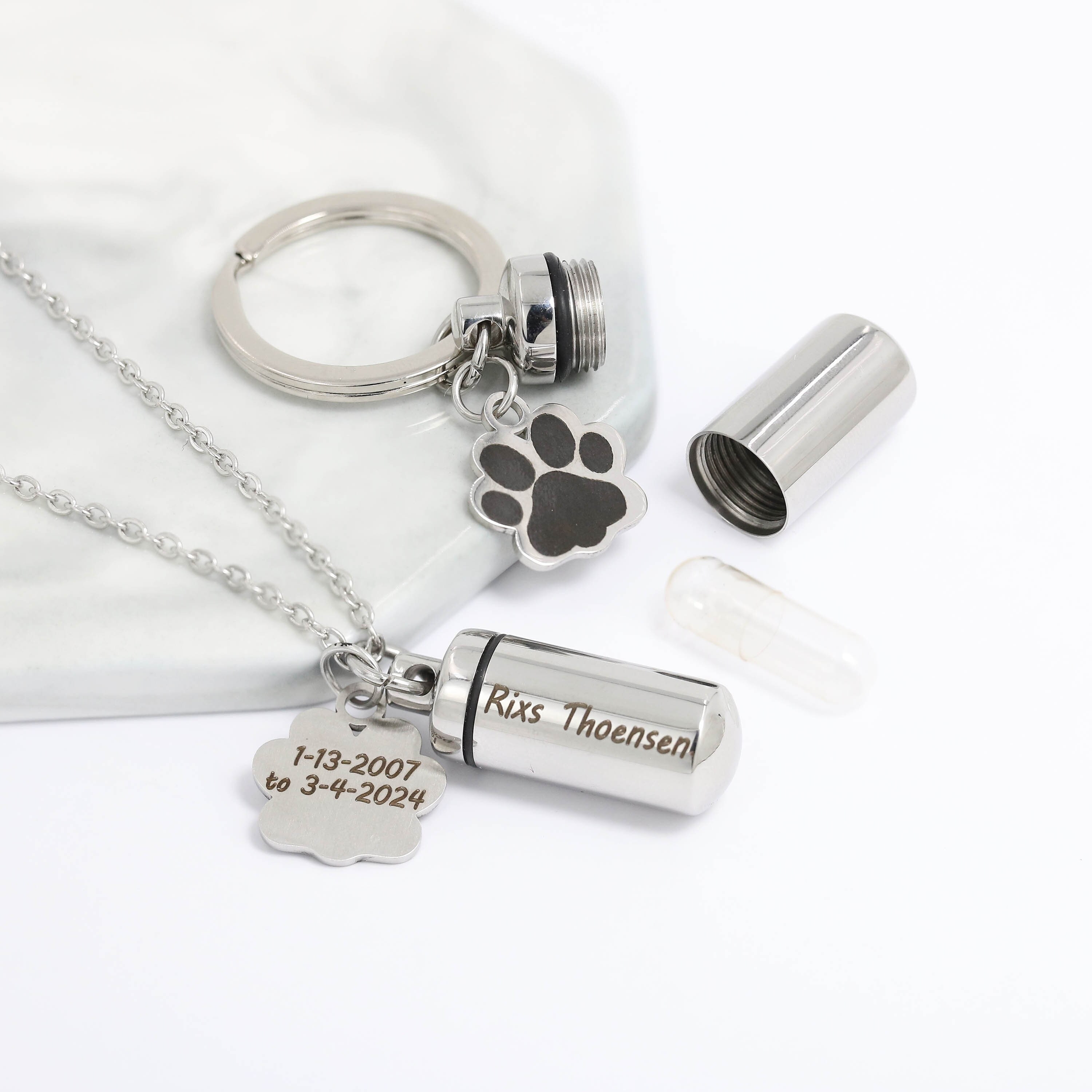 Custom Paw Print Urn Keychain ash Keepsake personalized Cremation custom-paw-print-urn-keychain-ash-keepsake-personalized-cremation