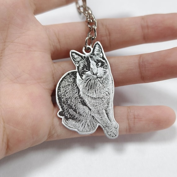 Personalized Pet Portrait Keychain,Custom Pet Photo Keychain,Actual Pet Keyring,Pet Memorial Gift,Dog Cat Pet Lover Gift,Pet Loss,Dog Mom