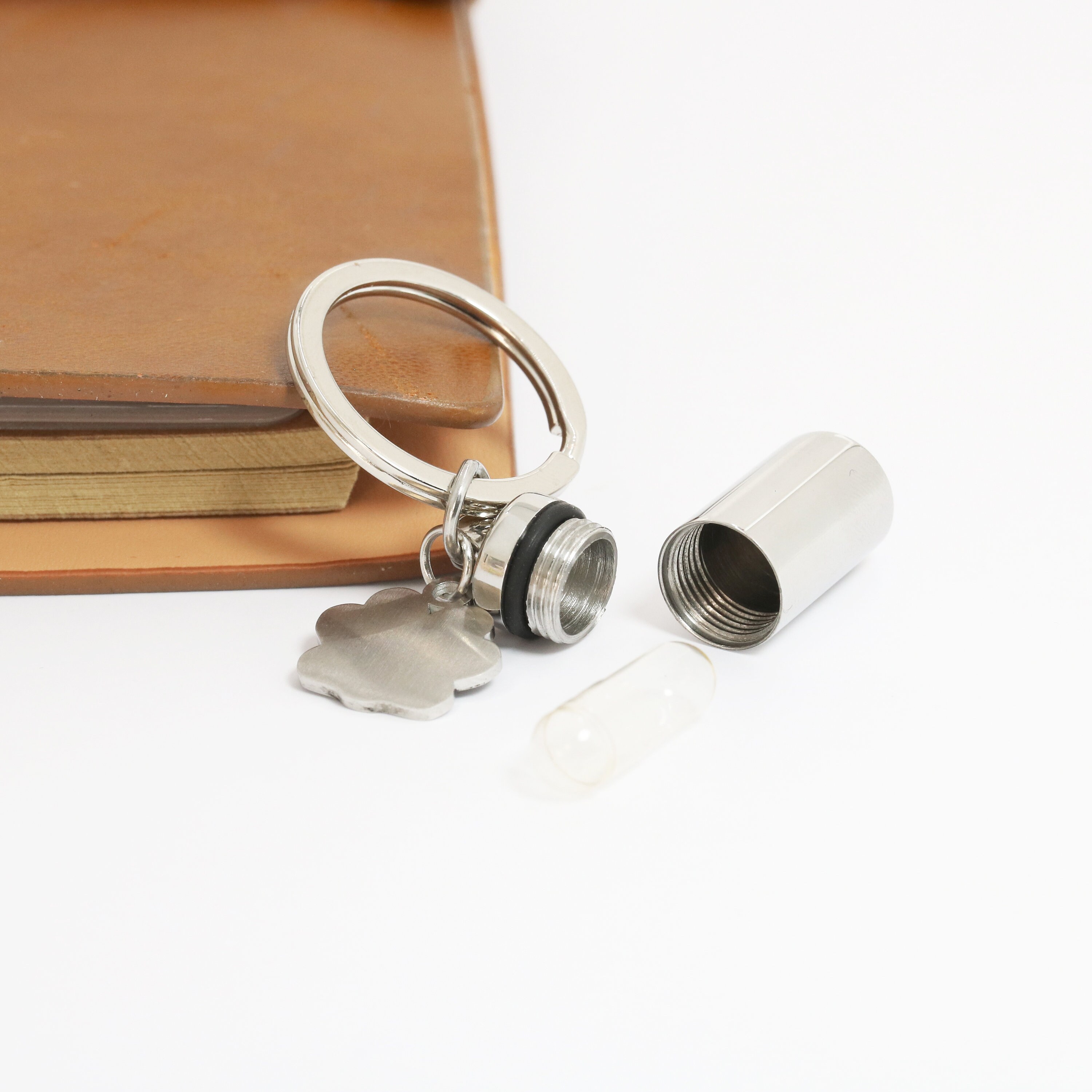 Personalized Photo Urn Keychain For Ashes - Stainless Steel Heart Cremation Keychain, Forever Missed - View #7