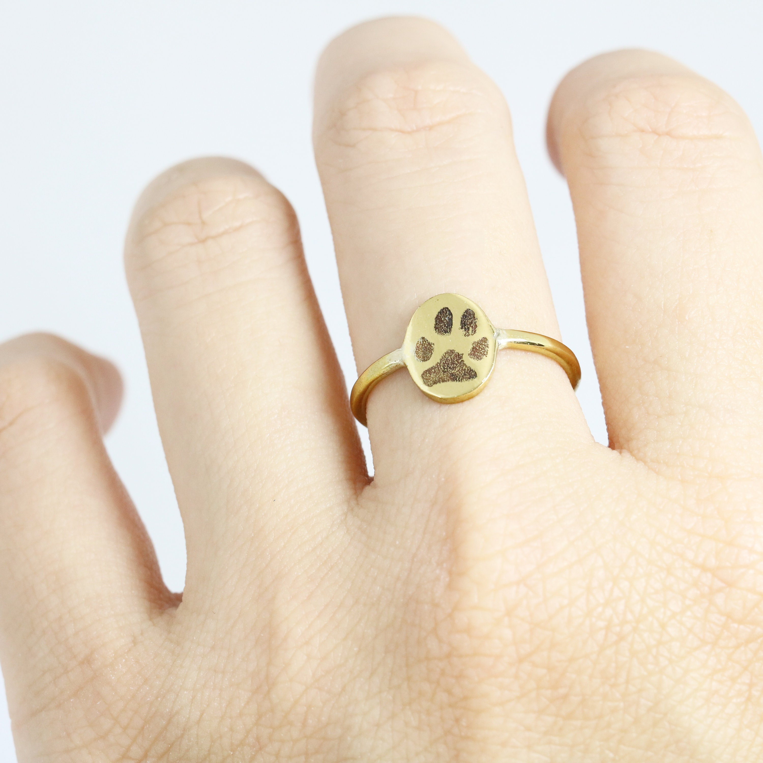 Your Actual Pet Paw Print Ring,personalized Paw Print Ring,pet Name Ring,custom Noseprint Ring