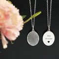 Personalized Actual Fingerprint Necklace,Memorial Gifts,Custom Name Pendant,Necklace with Thumbprint,Handwriting Necklace,Gifts For Mom
