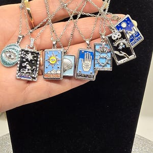 Tarot card charms,tarot card box,Tarot Halskette,18KSilverPlated,Stainless Steel,Zodiac,Spiritual,Glück,Gothic,Arkana cardcharms,tarotcarded