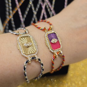 Literary Retro Tarot Card Bracelet,Tarot Card Pendant,Unique Bracelet,Retro Bracelet,Rhinestone,Rope weawing,tarot bracelet,tarot carding