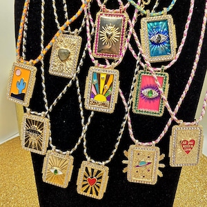 Literary,Retro,Tarot Card Necklace,Tarot Card Pendant,Sun,Lover,Tarot Card Retro,Heart,Star,Planet,Desert,Sunshine,Love,Cactus,tarotcarded